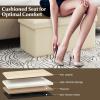 Giantex Storage Ottoman Bench, 30 Inches Folding Leather Ottoman Foot Rest, Coffee Table, Foot Stool, Padded Seat, Ottoman with Storage for Living Room, Bedroom, End of Bed (30″L x 15″W x 15″H, Black)(Beige)