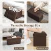 Giantex Storage Ottoman Bench, 30 Inches Folding Leather Ottoman Foot Rest, Coffee Table, Foot Stool, Padded Seat, Ottoman with Storage for Living Room, Bedroom, End of Bed (30″L x 15″W x 15″H, Black)(Brown)