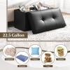 Giantex Storage Ottoman Bench, 30 Inches Folding Leather Ottoman Foot Rest, Coffee Table, Foot Stool, Padded Seat, Ottoman with Storage for Living Room, Bedroom, End of Bed (30″L x 15″W x 15″H, Black)(Black)
