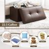 Giantex Storage Ottoman Bench, 30 Inches Folding Leather Ottoman Foot Rest, Coffee Table, Foot Stool, Padded Seat, Ottoman with Storage for Living Room, Bedroom, End of Bed (30″L x 15″W x 15″H, Black)(Brown)