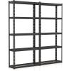 Giantex 2Pcs 5-Tier Storage Shelves, 35.5″ x 12″ x 72″ Height Adjustable Metal Storage Utility Rack Shelf with Anti-Tipping Device, Heavy Duty Garage Shelving for Warehouse, Basement, Kitchen, Black