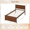 Giantex Wood Queen Size Bed Frame with Headboard, Farmhouse Solid Platform Bed w/Wooden Slat Support Mattress Foundation, Under-Bed Storage, No Box Spring Needed, White(Walnut-solid Headboard)