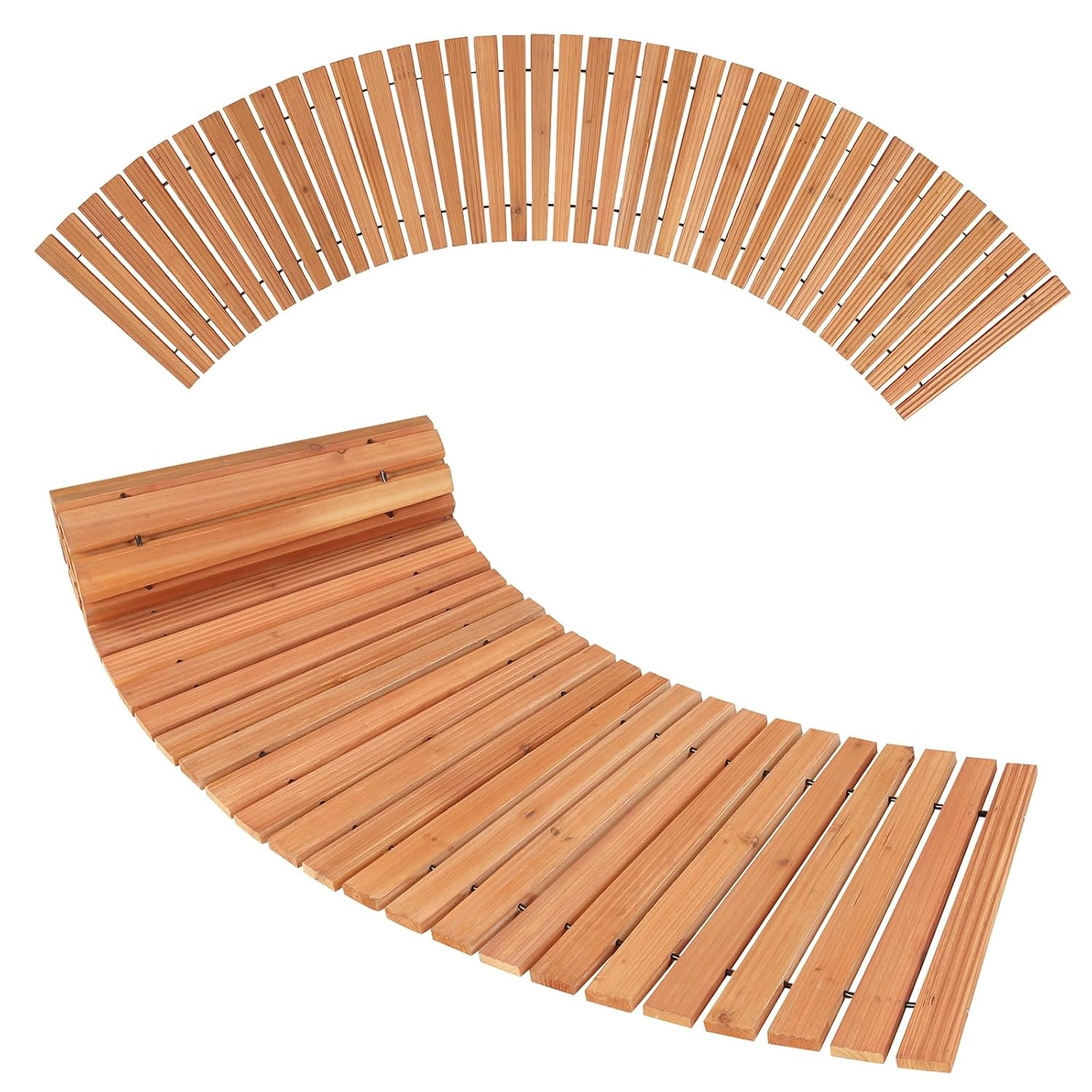 image:imageGiantex 8 FT Garden Pathway 2 Pack 215W Waterproof HDPE Outdoor Walkway NonSlip Surface Weather Resistant Roll Out Straight Walkway for Outside Patio Backyard Beach Wedding Party Natural OakGolden Teak