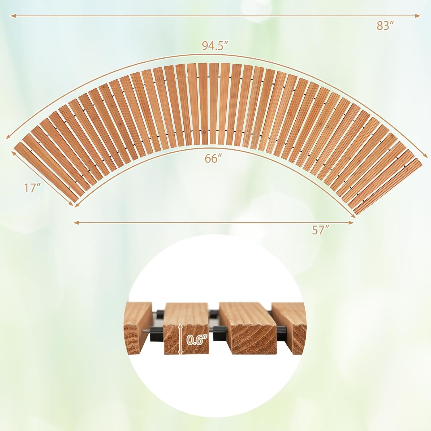 image:imageGiantex 8 FT Garden Pathway 2 Pack 215W Waterproof HDPE Outdoor Walkway NonSlip Surface Weather Resistant Roll Out Straight Walkway for Outside Patio Backyard Beach Wedding Party Natural OakGolden Teak
