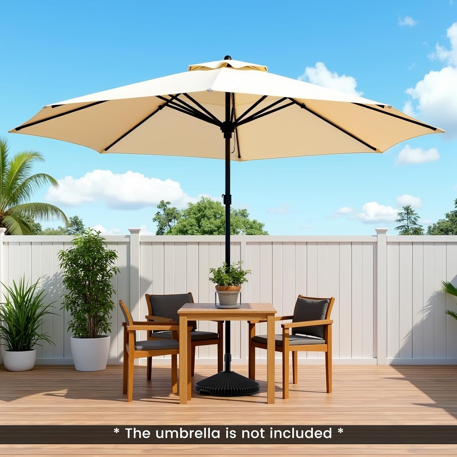 image:imageGiantex Fillable Umbrella Base Stand 80 lbs Heavy Duty HDPE Patio Umbrella Base Weighted with Water amp Sand 2 Adjustable Knobs Fits 1519 Poles for Outdoor Deck Pool Garden550 Pounds