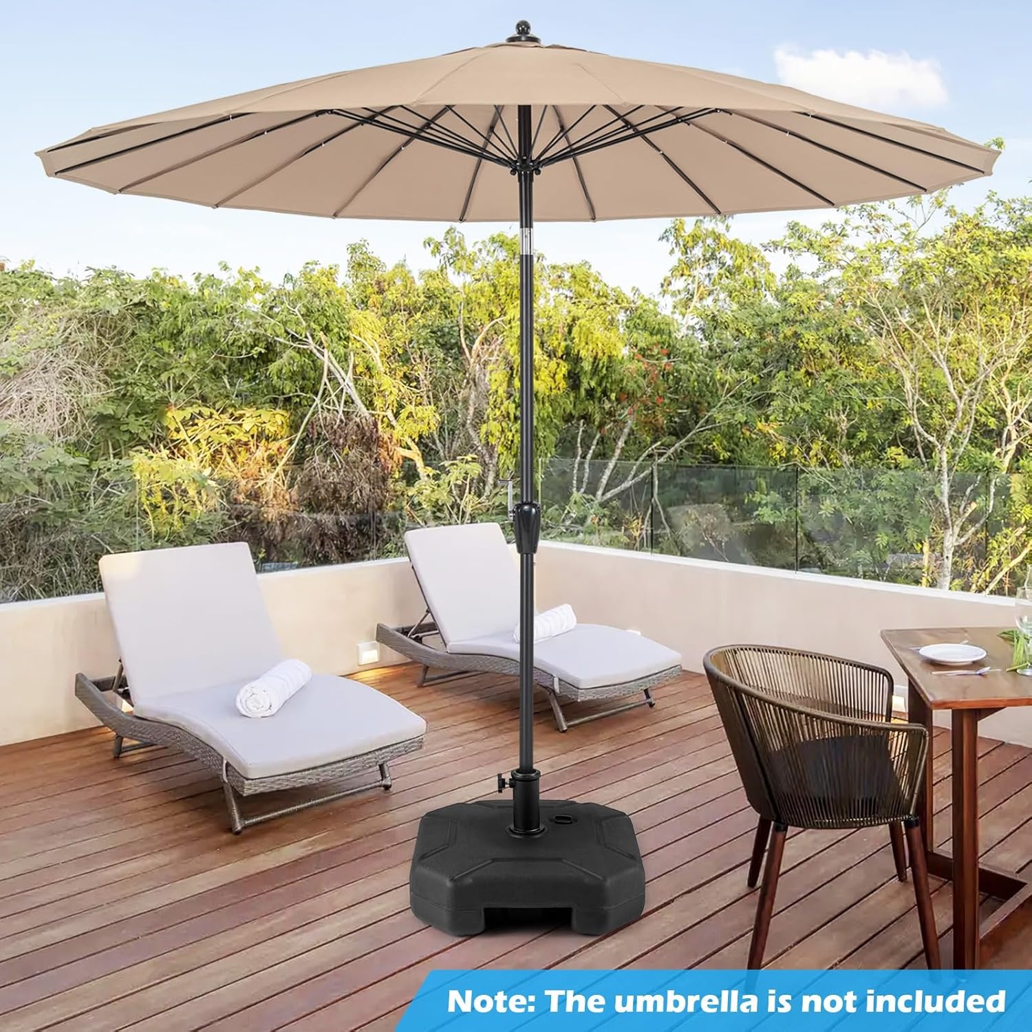 image:imageGiantex Fillable Umbrella Base Stand 80 lbs Heavy Duty HDPE Patio Umbrella Base Weighted with Water amp Sand 2 Adjustable Knobs Fits 1519 Poles for Outdoor Deck Pool Garden720 Pounds
