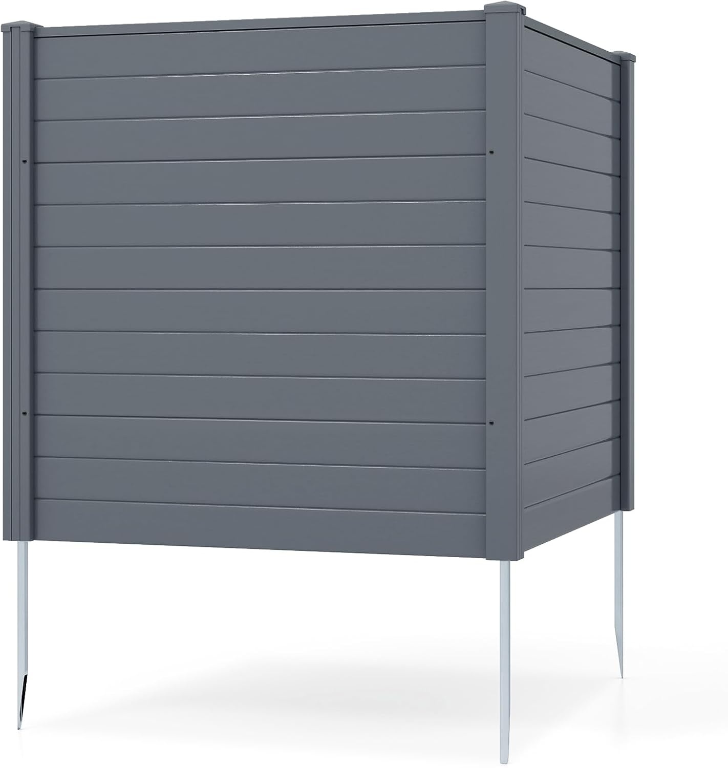 image:imageGiantex NoDig Air Conditioner Fence 2Panel Outdoor Privacy Screen with Metal Stakes WeatherResistant AC Unit amp Trash Bin Enclosure HOAFriendly Decorative Garden Fences 48W x 36H BrownGray