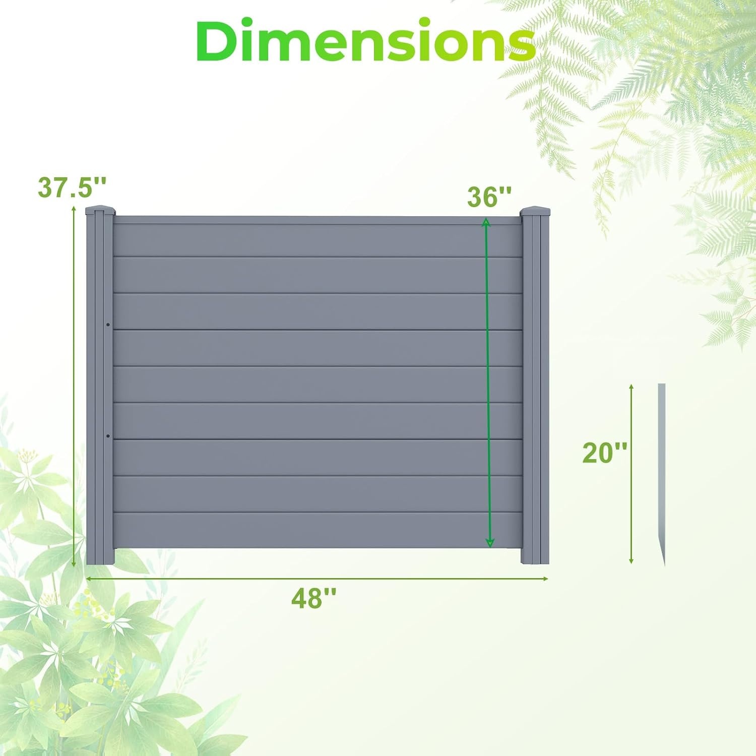 image:imageGiantex NoDig Air Conditioner Fence 2Panel Outdoor Privacy Screen with Metal Stakes WeatherResistant AC Unit amp Trash Bin Enclosure HOAFriendly Decorative Garden Fences 48W x 36H BrownGray