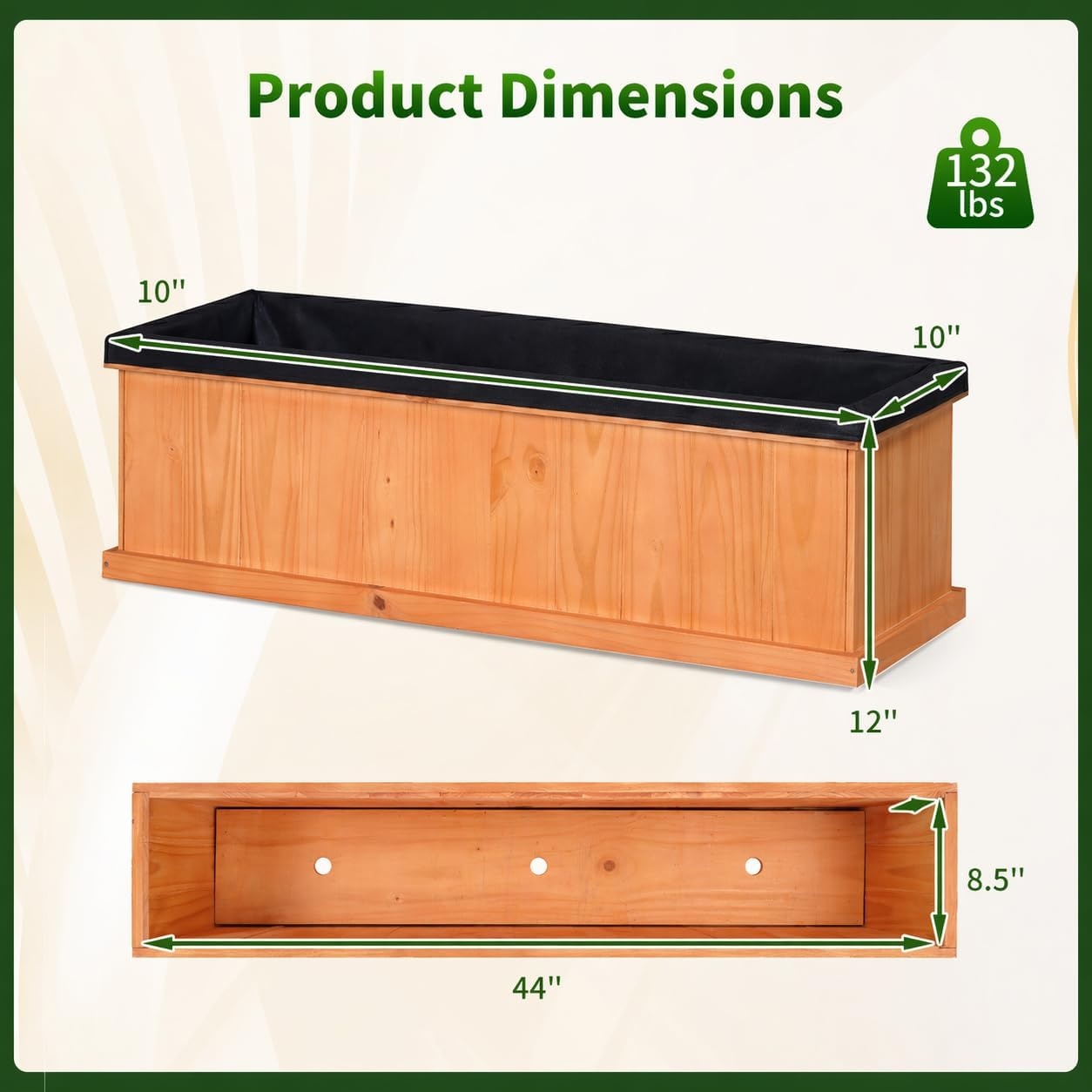 image:imageGiantex Raised Garden Bed Set of 2 31x14x12 Wooden Elevated Planter Box with 4 Drainage Holes amp Detachable Bottom Panels Flower Bed Rectangular Plant Container for Vegetables Herbs amp FruitsOrange