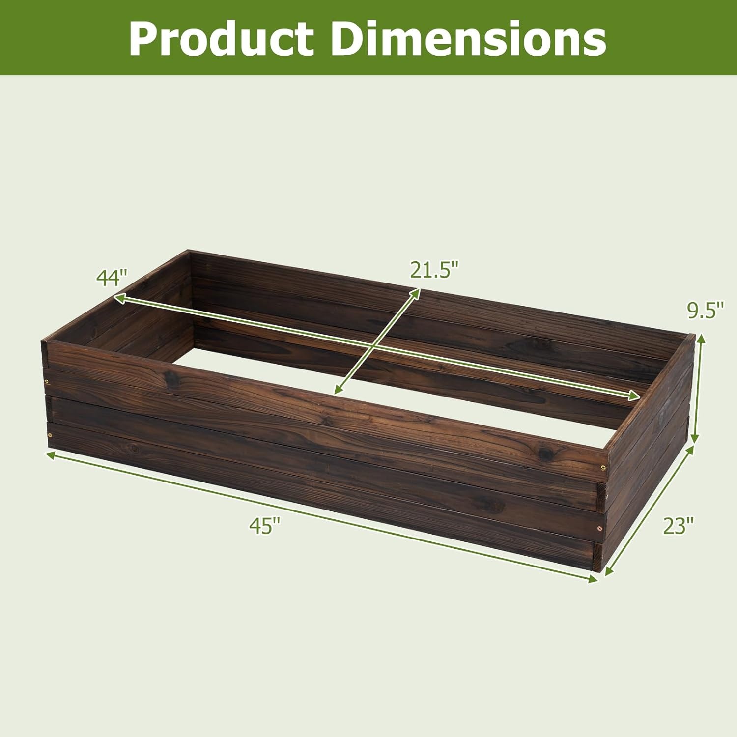 image:imageGiantex Wooden Raised Garden Bed 23 x 23 Square Fir Wood Planter Box with OpenEnded Base for Vegetables Flowers Herbs Indoor Outdoor Elevated Planter Container for Patio Yard Garden amp Balcony45 x 23 x 95
