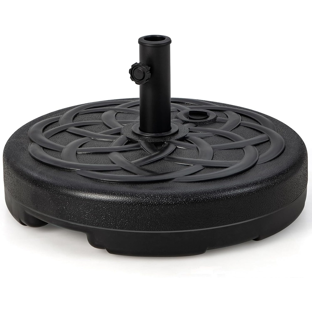 image:imageGiantex Fillable Umbrella Base Stand 80 lbs Heavy Duty HDPE Patio Umbrella Base Weighted with Water amp Sand 2 Adjustable Knobs Fits 1519 Poles for Outdoor Deck Pool Garden1020 Pounds