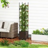 Giantex 𝟐 𝐏𝐚𝐜𝐤 Raised Garden Bed Planter Box with Trellis, 87″ Tomato Planter for Climbing Vegetables Flowers Vine Plant, Self-Watering Tomato Cage with Wheels for Garden Patio Outdoor & Indoor(Brown)
