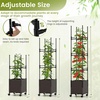 Giantex 𝟐 𝐏𝐚𝐜𝐤 Raised Garden Bed Planter Box with Trellis, 87″ Tomato Planter for Climbing Vegetables Flowers Vine Plant, Self-Watering Tomato Cage with Wheels for Garden Patio Outdoor & Indoor(Brown)