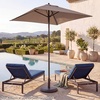 Giantex 5ft Square Patio Umbrella, Outdoor Table Umbrella with Push Bottom Tilt, 4 Sturdy Ribs, Fade Resistant & Waterproof Canopy, Market Umbrella for Deck, Pool, Backyard, Garden, Beach(Brown)