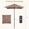 Giantex 5ft Square Patio Umbrella, Outdoor Table Umbrella with Push Bottom Tilt, 4 Sturdy Ribs, Fade Resistant & Waterproof Canopy, Market Umbrella for Deck, Pool, Backyard, Garden, Beach(Brown)