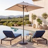 Giantex 5ft Square Patio Umbrella, Outdoor Table Umbrella with Push Bottom Tilt, 4 Sturdy Ribs, Fade Resistant & Waterproof Canopy, Market Umbrella for Deck, Pool, Backyard, Garden, Beach(Beige)