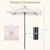 Giantex 5ft Square Patio Umbrella, Outdoor Table Umbrella with Push Bottom Tilt, 4 Sturdy Ribs, Fade Resistant & Waterproof Canopy, Market Umbrella for Deck, Pool, Backyard, Garden, Beach(Beige)