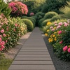 Giantex 8 FT Garden Pathway 2 Pack, 21.5”W Waterproof HDPE Outdoor Walkway, Non-Slip Surface, Weather Resistant Roll Out Straight Walkway for Outside Patio Backyard Beach Wedding Party, Natural Oak(Ash Gray)