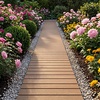 Giantex 8 FT Garden Pathway 2 Pack, 21.5”W Waterproof HDPE Outdoor Walkway, Non-Slip Surface, Weather Resistant Roll Out Straight Walkway for Outside Patio Backyard Beach Wedding Party, Natural Oak(Natural Oak)