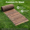 Giantex 8 FT Garden Pathway 2 Pack, 21.5”W Waterproof HDPE Outdoor Walkway, Non-Slip Surface, Weather Resistant Roll Out Straight Walkway for Outside Patio Backyard Beach Wedding Party, Natural Oak(Carbonized Brown)