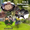 Giantex Bird Bath with Planter – Solar Lighted Bird Bath for Outside with Bird Feeder, Lotus Water Bowl for Bathing, Flower Planter with Drainage Holes, Standing Birdbath for Garden Yard (Bronze)(Bronze)