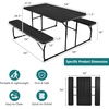 Giantex Folding Picnic Table – 6 FT Outdoor Table Bench Set for 8 Persons w/All-Weather HDPE Tabletop, Metal Leg, Umbrella Hole, Large Outside Dining Table for Patio Garden Yard Poolside (Green)(Black)