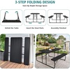 Giantex Folding Picnic Table – 6 FT Outdoor Table Bench Set for 8 Persons w/All-Weather HDPE Tabletop, Metal Leg, Umbrella Hole, Large Outside Dining Table for Patio Garden Yard Poolside (Green)(Black)
