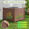 Giantex No-Dig Air Conditioner Fence, 2-Panel Outdoor Privacy Screen with Metal Stakes, Weather-Resistant AC Unit & Trash Bin Enclosure, HOA-Friendly Decorative Garden Fences, 48”W x 36”H, Brown(Brown)