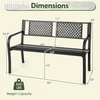 Giantex Outdoor Bench with PE Rattan Backrest, Curved Armrests, Slatted Seat for 2-3 Persons, Heavy-Duty Outdoor Seating Furniture, Garden Bench for Patio, Backyard, Poolside, Porch, Park, Brown(Black)