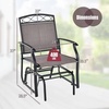 Giantex Patio Glider Chairs Set – 2 PCS Gliding Rocking Chairs w/Weather-Resistant Fabric, Heavy-Duty Metal Frame, 400 Lbs Weight Capacity, Outdoor Swing Glider for Garden, Yard, Poolside (2, Brown)(Brown)