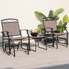 Giantex Patio Glider Chairs Set – 2 PCS Gliding Rocking Chairs w/Weather-Resistant Fabric, Heavy-Duty Metal Frame, 400 Lbs Weight Capacity, Outdoor Swing Glider for Garden, Yard, Poolside (2, Brown)(Brown)