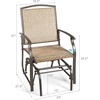 Giantex Patio Glider Chairs Set – 2 PCS Gliding Rocking Chairs w/Weather-Resistant Fabric, Heavy-Duty Metal Frame, 400 Lbs Weight Capacity, Outdoor Swing Glider for Garden, Yard, Poolside (2, Brown)(Khaki)