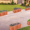 Giantex Raised Garden Bed Set of 2, 31”x14”x12” Wooden Elevated Planter Box with 4 Drainage Holes & Detachable Bottom Panels, Flower Bed, Rectangular Plant Container for Vegetables, Herbs & Fruits(Cedar Brown)