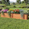 Giantex Raised Garden Bed Set of 2, 31”x14”x12” Wooden Elevated Planter Box with 4 Drainage Holes & Detachable Bottom Panels, Flower Bed, Rectangular Plant Container for Vegetables, Herbs & Fruits(Orange)