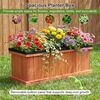 Giantex Raised Garden Bed Set of 2, 31”x14”x12” Wooden Elevated Planter Box with 4 Drainage Holes & Detachable Bottom Panels, Flower Bed, Rectangular Plant Container for Vegetables, Herbs & Fruits(Orange)