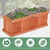 Giantex Raised Garden Bed Set of 2, 31”x14”x12” Wooden Elevated Planter Box with 4 Drainage Holes & Detachable Bottom Panels, Flower Bed, Rectangular Plant Container for Vegetables, Herbs & Fruits(Cedar Brown)