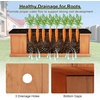 Giantex Raised Garden Bed Set of 2, 31”x14”x12” Wooden Elevated Planter Box with 4 Drainage Holes & Detachable Bottom Panels, Flower Bed, Rectangular Plant Container for Vegetables, Herbs & Fruits(Orange)