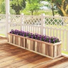 Giantex Raised Garden Bed Set of 2, 31”x14”x12” Wooden Elevated Planter Box with 4 Drainage Holes & Detachable Bottom Panels, Flower Bed, Rectangular Plant Container for Vegetables, Herbs & Fruits(Natural)