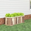 Giantex Raised Garden Bed Set of 2, 31”x14”x12” Wooden Elevated Planter Box with 4 Drainage Holes & Detachable Bottom Panels, Flower Bed, Rectangular Plant Container for Vegetables, Herbs & Fruits(Natural)