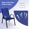 Giantex Set of 4 Patio Chairs, Stackable Outdoor Dining Chairs, 330 LBS Capacity, All Weather Resistant, Heavy Duty Rustproof Metal Armchairs, Lawn Chairs for Front Porch Yard Pool Garden(Blue)