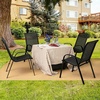 Giantex Set of 4 Patio Chairs, Stackable Outdoor Dining Chairs, 330 LBS Capacity, All Weather Resistant, Heavy Duty Rustproof Metal Armchairs, Lawn Chairs for Front Porch Yard Pool Garden(Black)
