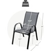 Giantex Set of 4 Patio Chairs, Stackable Outdoor Dining Chairs, 330 LBS Capacity, All Weather Resistant, Heavy Duty Rustproof Metal Armchairs, Lawn Chairs for Front Porch Yard Pool Garden(Grey)