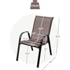 Giantex Set of 4 Patio Chairs, Stackable Outdoor Dining Chairs, 330 LBS Capacity, All Weather Resistant, Heavy Duty Rustproof Metal Armchairs, Lawn Chairs for Front Porch Yard Pool Garden(Brown)