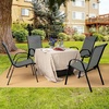 Giantex Set of 4 Patio Chairs, Stackable Outdoor Dining Chairs, 330 LBS Capacity, All Weather Resistant, Heavy Duty Rustproof Metal Armchairs, Lawn Chairs for Front Porch Yard Pool Garden(Grey)