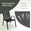 Giantex Set of 4 Patio Chairs, Stackable Outdoor Dining Chairs, 330 LBS Capacity, All Weather Resistant, Heavy Duty Rustproof Metal Armchairs, Lawn Chairs for Front Porch Yard Pool Garden(Black)