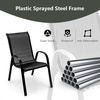 Giantex Set of 4 Patio Chairs, Stackable Outdoor Dining Chairs, 330 LBS Capacity, All Weather Resistant, Heavy Duty Rustproof Metal Armchairs, Lawn Chairs for Front Porch Yard Pool Garden(Black)