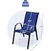 Giantex Set of 4 Patio Chairs, Stackable Outdoor Dining Chairs, 330 LBS Capacity, All Weather Resistant, Heavy Duty Rustproof Metal Armchairs, Lawn Chairs for Front Porch Yard Pool Garden(Blue)