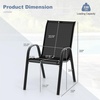 Giantex Set of 4 Patio Chairs, Stackable Outdoor Dining Chairs, 330 LBS Capacity, All Weather Resistant, Heavy Duty Rustproof Metal Armchairs, Lawn Chairs for Front Porch Yard Pool Garden(Black)