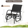 Giantex Swing Glider Chair W/Study Metal Frame Comfortable Patio Chair Love-Seat for Garden, Porch, Backyard, Poolside, Lawn Outdoor Rocking Chair (2, Brown)(Black)
