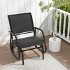 Giantex Swing Glider Chair W/Study Metal Frame Comfortable Patio Chair Love-Seat for Garden, Porch, Backyard, Poolside, Lawn Outdoor Rocking Chair (2, Brown)(Black)